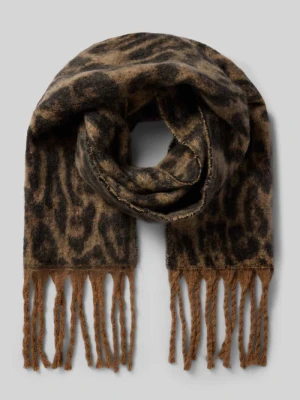 Szal z mieszanki wiskozy i wełny z frędzlami Smith and Soul