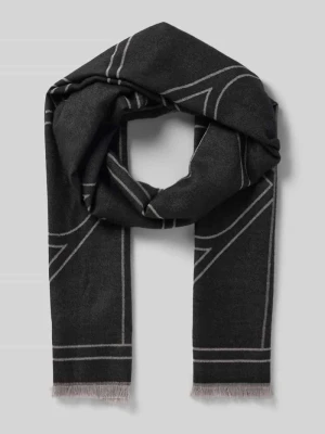 Szal z mieszanki wiskozy z frędzlami CK Calvin Klein