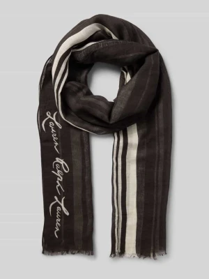 Szal z mieszanki wiskozy z frędzlami Lauren Ralph Lauren