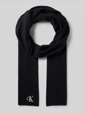 Szal z mieszanki wiskozy z wyhaftowanym logo CK Calvin Klein