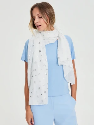 Szal z nadrukiem biały Moodo