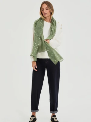 Szal z nadrukiem oliwkowy Moodo