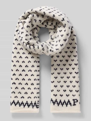 Szal z napisem z logo Polo Ralph Lauren Złamany biały