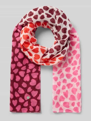 Szal z półprzezroczystego materiału z aplikacją z logo Codello