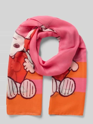 Szal z półprzezroczystego materiału z nadrukiem z motywem Codello