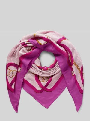 Szal z wiskozy z detalem z logo model ‘FOULARD’ Guess