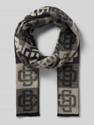 Szal z wiskozy z wzorem z logo Christian Berg Men