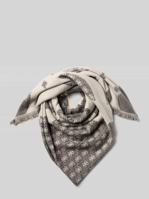 Szal z wyhaftowanym logo na całej powierzchni model ‘Kefiah’ Guess