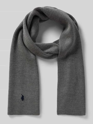 Szal wełniany z wyhaftowanym logo Polo Ralph Lauren