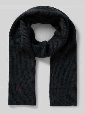 Szal wełniany z wyhaftowanym logo Polo Ralph Lauren