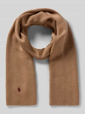 Szal wełniany z wyhaftowanym logo Polo Ralph Lauren