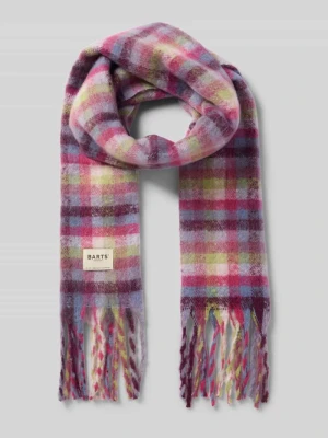 Szal z wzorem na całej powierzchni model 'Plaity Scarf' Barts Mocnoróżowy