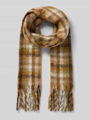 Szal z wzorem na całej powierzchni model 'Plaity Scarf' Barts Średniobrązowy