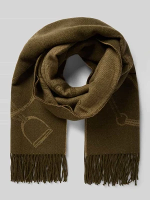 Szal ze wzorem na całej powierzchni z frędzlami Lauren Ralph Lauren