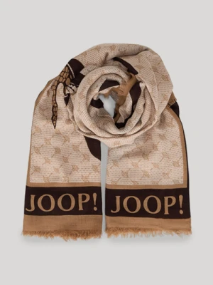 Szalik Abby w kolorze beżowo-brązowym we wzory Joop