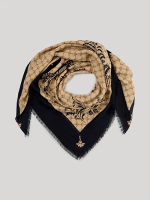 Szalik Adalia w kolorze beżowym/granatowym chabrowym Joop