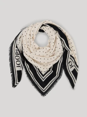 Szalik Adaliz w kolorze kremowym/czarnym w kropki Joop
