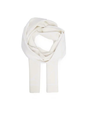 Szalik Calvin Klein Emblem Aop Jcq Fine Rib Scarf LV04D8051G Biały
