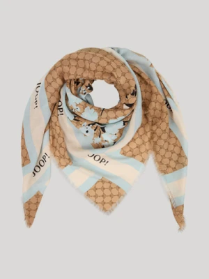 Szalik Cornflower Adalia w kolorze camelowym/jasnoniebieskim we wzory Joop