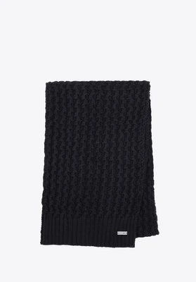 Szalik damski o splocie w delikatny wzór czarny Wittchen