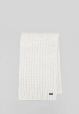 Szalik damski o splocie w delikatny wzór kremowy Wittchen