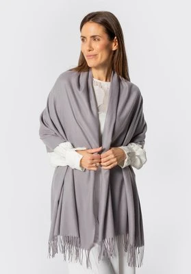 Szalik damski z frędzlami jednolity szary Wittchen