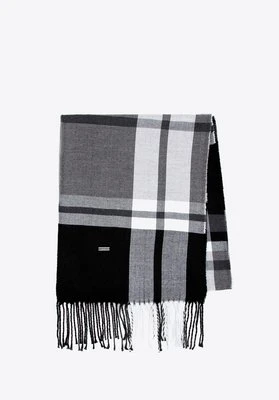 Szalik męski w kratę czarno - szary Wittchen