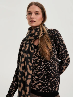 Szalik w panterkę brązowy Moodo