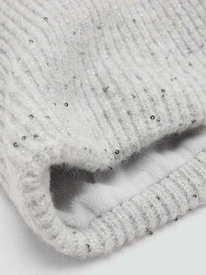 Szalik z dzianiny z cekinami szary - Dzieci - Rozmiar uniwersalny - MANGO KIDS