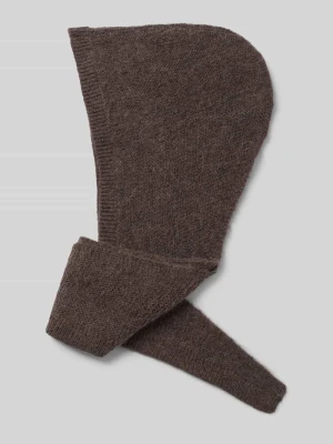 Szalik z kapturem z prążkowanymi wykończeniami model 'Elise' Lollys Laundry Ciemnobrązowy
