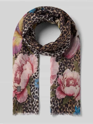Szalik z kwiatowym nadrukiem allover Oui