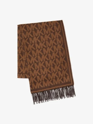 Szalik z nadrukiem w logo Michael Kors CZEKOLADOWY (Brązowy)
