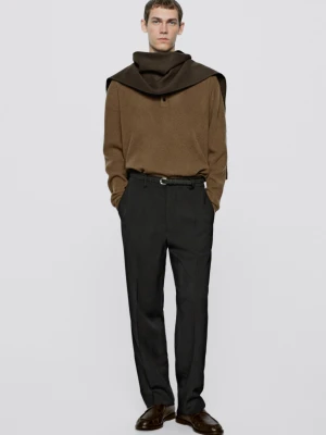 Szalik Z Wełny I Kaszmiru - Limited Edition - Ecru Średni - Massimo Dutti - Male
