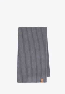 Szalik zimowy z bawełny gruby szary Wittchen