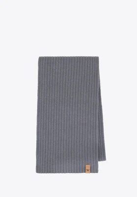 Szalik zimowy z bawełny gruby szary Wittchen