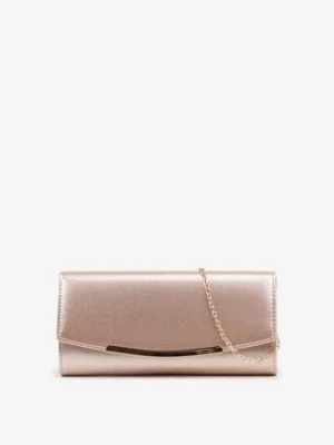 Szampańska Torebka Kopertówka z Metaliczną Aplikacją i Łańcuszkiem Idaritia caely