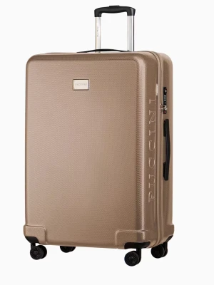 Szampańska twarda walizka duża o strukturze plastra miodu Puccini