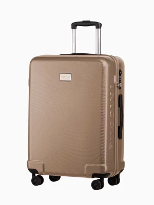 Szampańska twarda walizka średnia o strukturze plastra miodu Puccini