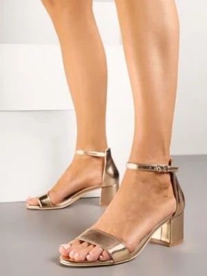 Szampańskie Sandały Vices na Obcasie w Klasycznym Stylu Jelhiris