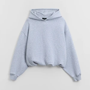 Szara bluza basic typu bombka z kapturem House