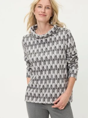 Szara bluza damska Henny Jersey z geometrycznym wzorem – Soft Vibes Olsen