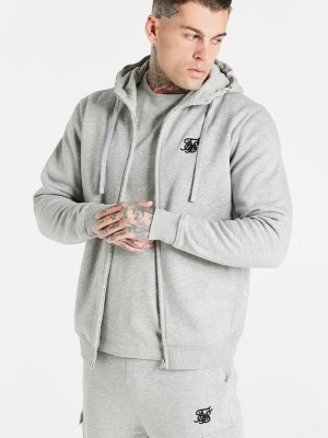 Szara bluza męska SikSilk z zamkiem i stójką