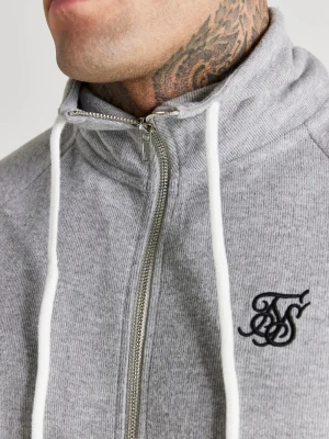 Szara bluza męska z pół-zamkiem SikSilk