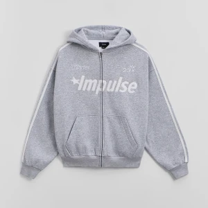 Szara bluza z haftem Impulse House