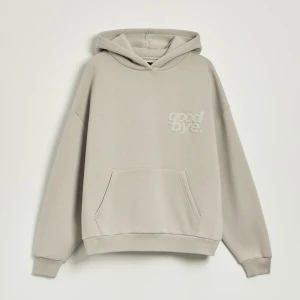 Szara bluza z kapturem i aplikacją z tyłu House