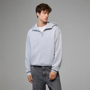 Szara bluza z kapturem i zamkiem House