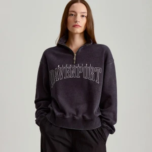 Zdjęcie produktu Szara bluza ze stójką crewneck i zasuwanym dekoltem House