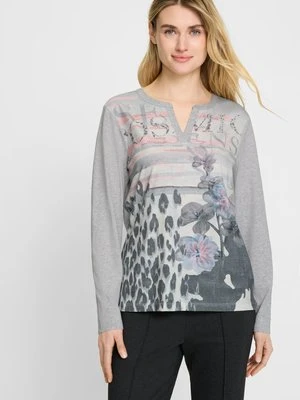 Szara bluzka damska Hannah w kwiaty i panterkę – Cosmic Chic Olsen