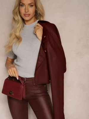 Szara Bluzka Półgolf z Wiskozą Bawełną i Krótkim Rękawem Tiabelle palma