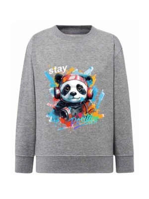 Szara chłopięca bluza z nadrukiem - Panda TUP TUP